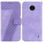 For Nokia C20/C10 7-shaped Embossed Leather Phone Case(Purple)