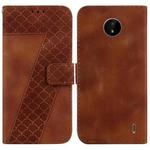 For Nokia C20/C10 7-shaped Embossed Leather Phone Case(Brown)