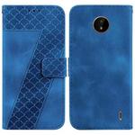 For Nokia C20/C10 7-shaped Embossed Leather Phone Case(Blue)
