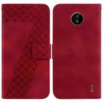 For Nokia C20/C10 7-shaped Embossed Leather Phone Case(Red)