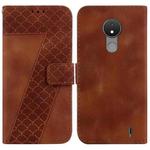 For Nokia C21 7-shaped Embossed Leather Phone Case(Brown)