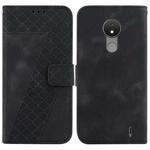 For Nokia C21 7-shaped Embossed Leather Phone Case(Black)
