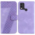 For Nokia C22 7-shaped Embossed Leather Phone Case(Purple)