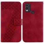 For Nokia C22 7-shaped Embossed Leather Phone Case(Red)