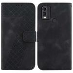 For Nokia C22 7-shaped Embossed Leather Phone Case(Black)