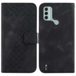 For Nokia C31 7-shaped Embossed Leather Phone Case(Black)