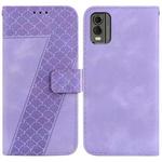 For Nokia C32 7-shaped Embossed Leather Phone Case(Purple)