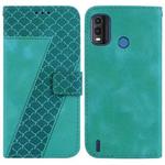 For Nokia G11 Plus 7-shaped Embossed Leather Phone Case(Green)