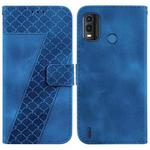 For Nokia G11 Plus 7-shaped Embossed Leather Phone Case(Blue)