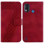 For Nokia G11 Plus 7-shaped Embossed Leather Phone Case(Red)