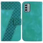For Nokia G22 7-shaped Embossed Leather Phone Case(Green)