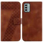 For Nokia G22 7-shaped Embossed Leather Phone Case(Brown)