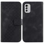 For Nokia G60 7-shaped Embossed Leather Phone Case(Black)