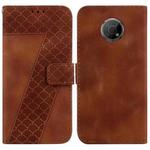 For Nokia G300 7-shaped Embossed Leather Phone Case(Brown)