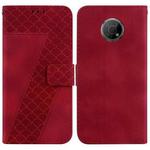 For Nokia G300 7-shaped Embossed Leather Phone Case(Red)