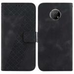 For Nokia G300 7-shaped Embossed Leather Phone Case(Black)