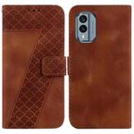 For Nokia X30 7-shaped Embossed Leather Phone Case(Brown)