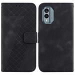 For Nokia X30 7-shaped Embossed Leather Phone Case(Black)