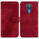 For Nokia 1.4 7-shaped Embossed Leather Phone Case(Red)