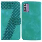 For Nokia G42 7-shaped Embossed Leather Phone Case(Green)