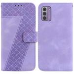 For Nokia G42 7-shaped Embossed Leather Phone Case(Purple)