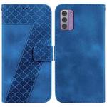 For Nokia G42 7-shaped Embossed Leather Phone Case(Blue)