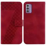 For Nokia G42 7-shaped Embossed Leather Phone Case(Red)