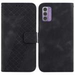 For Nokia G42 7-shaped Embossed Leather Phone Case(Black)