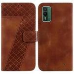 For Nokia XR21 7-shaped Embossed Leather Phone Case(Brown)