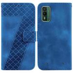 For Nokia XR21 7-shaped Embossed Leather Phone Case(Blue)