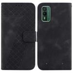 For Nokia XR21 7-shaped Embossed Leather Phone Case(Black)