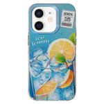 For iPhone 12 Orange TPU Hybrid PC Phone Case(Blue)