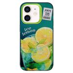 For iPhone 12 Orange TPU Hybrid PC Phone Case(Green)