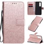 For Huawei Nova 7 Pro 5G Embossed Sunflower Pattern Horizontal Flip PU Leather Case with Holder & Card Slots & Wallet & Lanyard(Rose Gold)