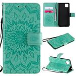 For Huawei Y5p/Honor 9S Embossed Sunflower Pattern Horizontal Flip PU Leather Case with Holder & Card Slots & Wallet & Lanyard(Green)