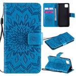 For Huawei Y5p/Honor 9S Embossed Sunflower Pattern Horizontal Flip PU Leather Case with Holder & Card Slots & Wallet & Lanyard(Blue)