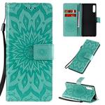 For Sony Xperia L4 Embossed Sunflower Pattern Horizontal Flip PU Leather Case with Holder & Card Slots & Wallet & Lanyard(Green)