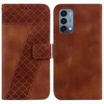 For OnePlus Nord N200 5G 7-shaped Embossed Leather Phone Case(Brown)