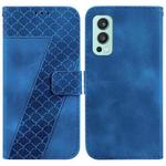 For OnePlus Nord 2 5G Seven-shaped Embossed Leather Phone Case(Blue)