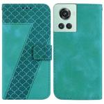 For OnePlus 10R/Ace 7-shaped Embossed Leather Phone Case(Green)