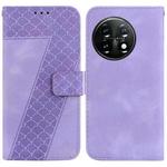 For OnePlus 11 7-shaped Embossed Leather Phone Case(Purple)