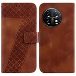 For OnePlus 11 7-shaped Embossed Leather Phone Case(Brown)