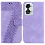 For OnePlus Nord 2T 7-shaped Embossed Leather Phone Case(Purple)