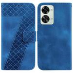 For OnePlus Nord 2T 7-shaped Embossed Leather Phone Case(Blue)