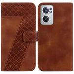 For OnePlus Nord CE 2 5G Seven-shaped Embossed Leather Phone Case(Brown)