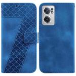 For OnePlus Nord CE 2 5G Seven-shaped Embossed Leather Phone Case(Blue)