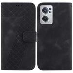For OnePlus Nord CE 2 5G 7-shaped Embossed Leather Phone Case(Black)