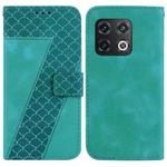 For OnePlus 10 Pro 5G Seven-shaped Embossed Leather Phone Case(Green)