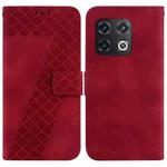 For OnePlus 10 Pro 5G 7-shaped Embossed Leather Phone Case(Red)
