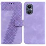 For OnePlus Nord N20 5G 7-shaped Embossed Leather Phone Case(Purple)